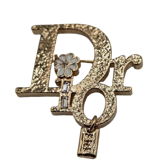 #17 Christian Dior Pin Brooch Badge Golden - Picture 12 of 12